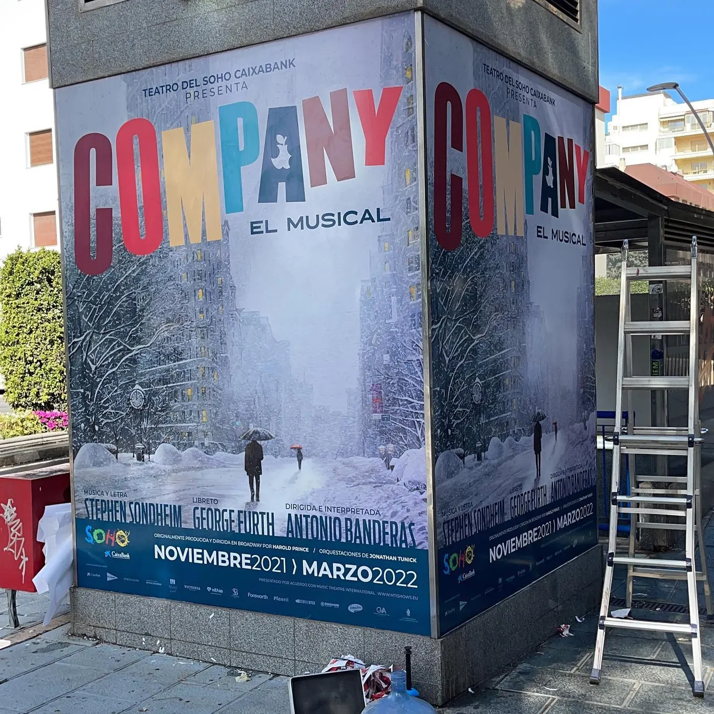 Large-format printed vinyl for a musical